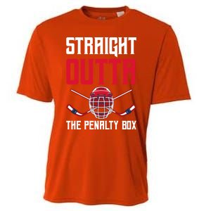 Straight Outta The Penalty Box Funny Goal Keeper Ice Hockey Gift Cooling Performance Crew T-Shirt