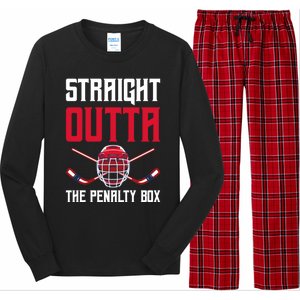 Straight Outta The Penalty Box Funny Goal Keeper Ice Hockey Gift Long Sleeve Pajama Set