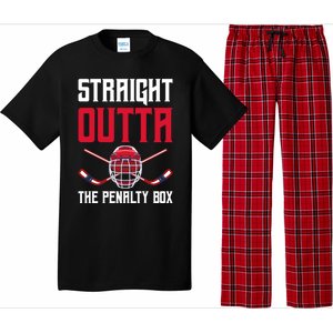 Straight Outta The Penalty Box Funny Goal Keeper Ice Hockey Gift Pajama Set