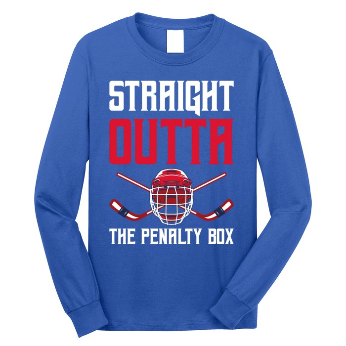 Straight Outta The Penalty Box Funny Goal Keeper Ice Hockey Gift Long Sleeve Shirt