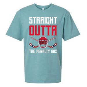 Straight Outta The Penalty Box Funny Goal Keeper Ice Hockey Gift Sueded Cloud Jersey T-Shirt