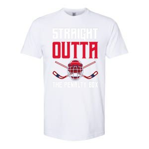 Straight Outta The Penalty Box Funny Goal Keeper Ice Hockey Gift Softstyle CVC T-Shirt