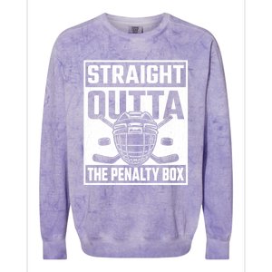 Straight Outta The Penalty Box Funny Hockey Goalie Player Gift Colorblast Crewneck Sweatshirt