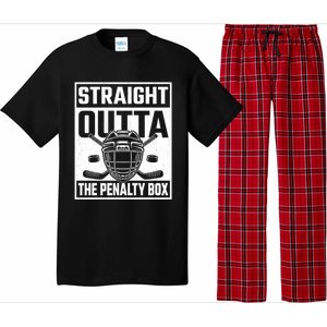 Straight Outta The Penalty Box Funny Hockey Goalie Player Gift Pajama Set