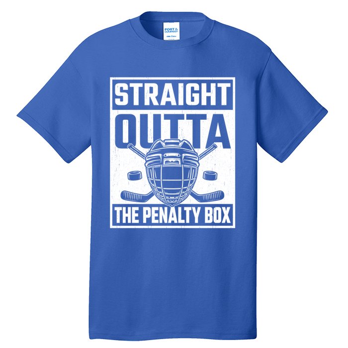 Straight Outta The Penalty Box Funny Hockey Goalie Player Gift Tall T-Shirt