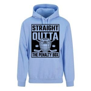 Straight Outta The Penalty Box Funny Hockey Goalie Player Gift Unisex Surf Hoodie