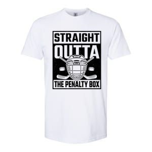 Straight Outta The Penalty Box Funny Hockey Goalie Player Gift Softstyle CVC T-Shirt