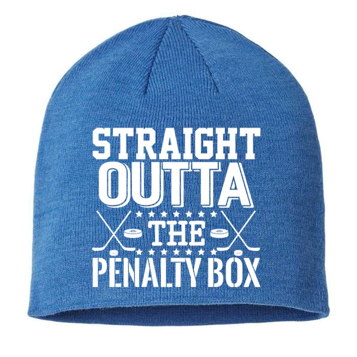 Straight Outta The Penalty Box Funny Ice Hockey Enforcer Cool Gift Sustainable Beanie