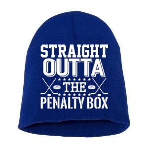 Straight Outta The Penalty Box Funny Ice Hockey Enforcer Cool Gift Short Acrylic Beanie