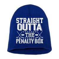 Straight Outta The Penalty Box Funny Ice Hockey Enforcer Cool Gift Short Acrylic Beanie