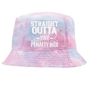 Straight Outta The Penalty Box Funny Ice Hockey Enforcer Cool Gift Tie-Dyed Bucket Hat