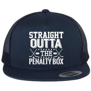 Straight Outta The Penalty Box Funny Ice Hockey Enforcer Cool Gift Flat Bill Trucker Hat