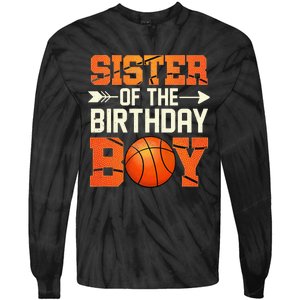 Sister Of The Birthday Basketball Mother Mom Funny Tie-Dye Long Sleeve Shirt