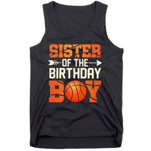 Sister Of The Birthday Basketball Mother Mom Funny Tank Top