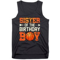 Sister Of The Birthday Basketball Mother Mom Funny Tank Top