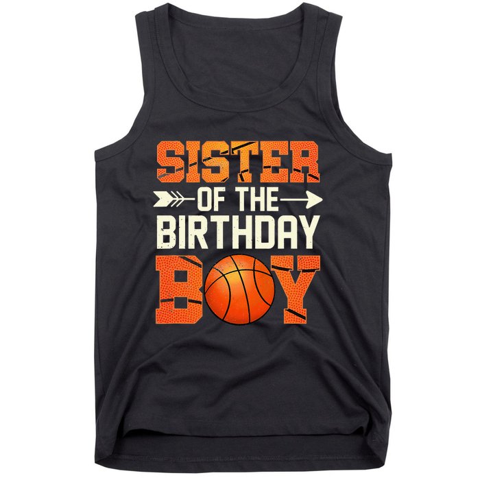 Sister Of The Birthday Basketball Mother Mom Funny Tank Top