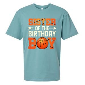 Sister Of The Birthday Basketball Mother Mom Funny Sueded Cloud Jersey T-Shirt