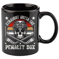 Straight Outta The Penalty Box retro Hockey Player 11oz C Handle Ceramic Mug