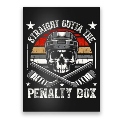 Straight Outta The Penalty Box retro Hockey Player Poster