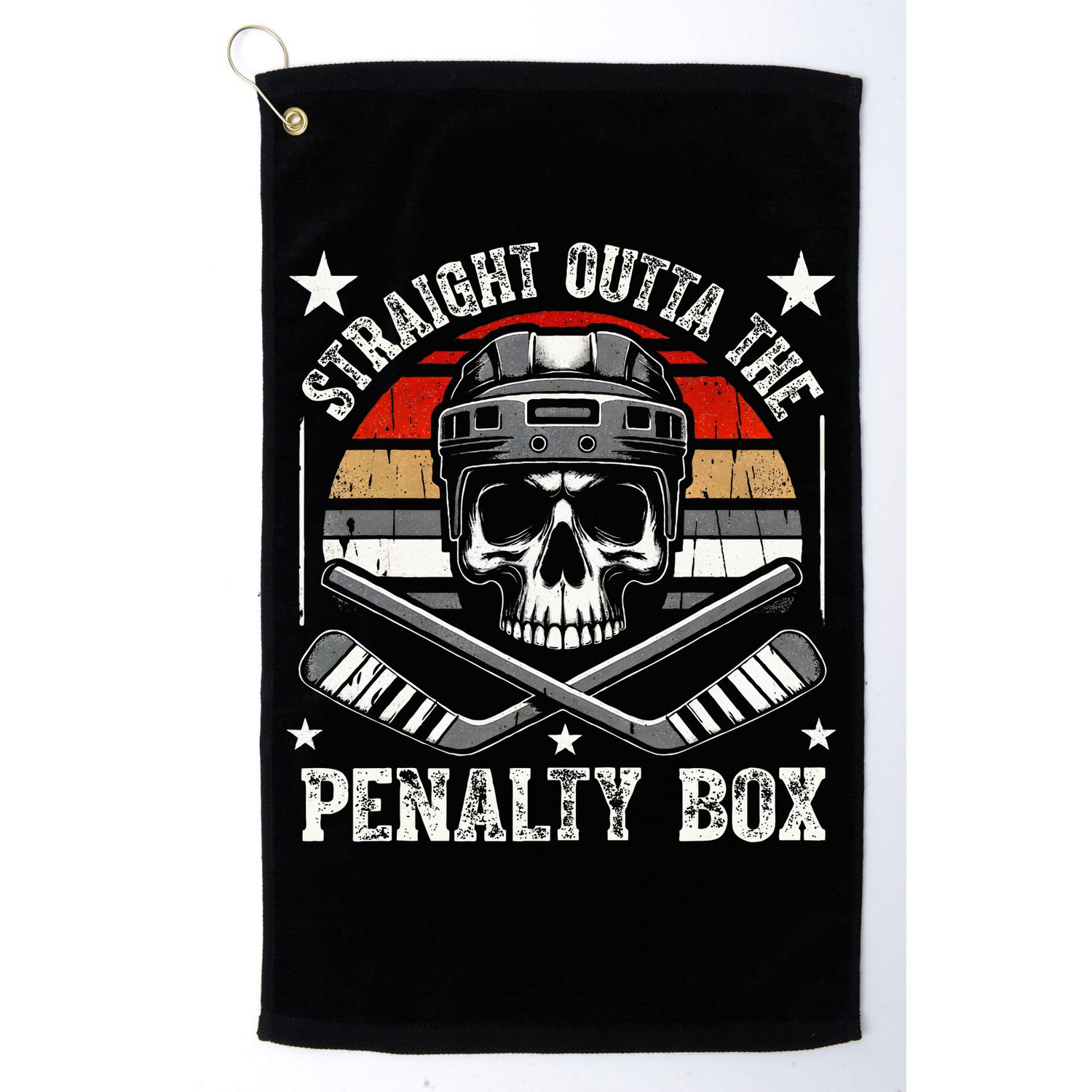 Straight Outta The Penalty Box retro Hockey Player Golf Towel