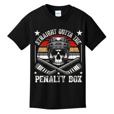 Straight Outta The Penalty Box retro Hockey Player Kids T-Shirt