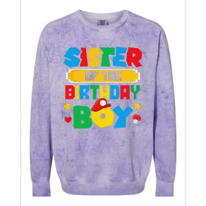 Sister Of The Birthday Boy Game Gaming Family Matching Colorblast Crewneck Sweatshirt