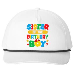 Sister Of The Birthday Boy Game Gaming Family Matching Snapback Five-Panel Rope Hat