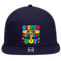 Sister Of The Birthday Boy Game Gaming Family Matching 7 Panel Mesh Trucker Snapback Hat