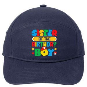 Sister Of The Birthday Boy Game Gaming Family Matching 7-Panel Snapback Hat