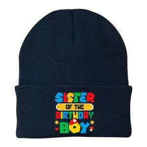 Sister Of The Birthday Boy Game Gaming Family Matching Knit Cap Winter Beanie