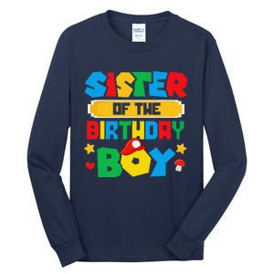 Sister Of The Birthday Boy Game Gaming Family Matching Tall Long Sleeve T-Shirt