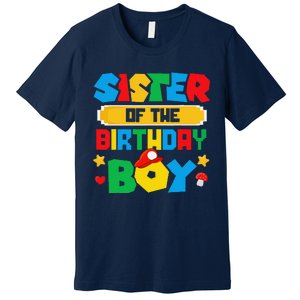 Sister Of The Birthday Boy Game Gaming Family Matching Premium T-Shirt