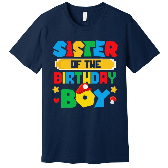 Sister Of The Birthday Boy Game Gaming Family Matching Premium T-Shirt