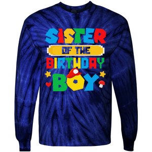 Sister Of The Birthday Boy Game Gaming Family Matching Tie-Dye Long Sleeve Shirt