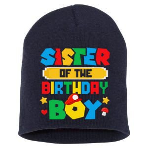 Sister Of The Birthday Boy Game Gaming Family Matching Short Acrylic Beanie