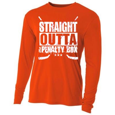 Straight Outta The Penalty Box Funny Ice Hockey Gift Cooling Performance Long Sleeve Crew