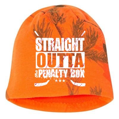 Straight Outta The Penalty Box Funny Ice Hockey Gift Kati - Camo Knit Beanie