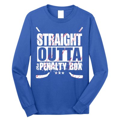 Straight Outta The Penalty Box Funny Ice Hockey Gift Long Sleeve Shirt