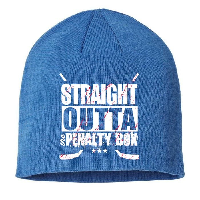 Straight Outta The Penalty Box Funny Ice Hockey Gift Sustainable Beanie