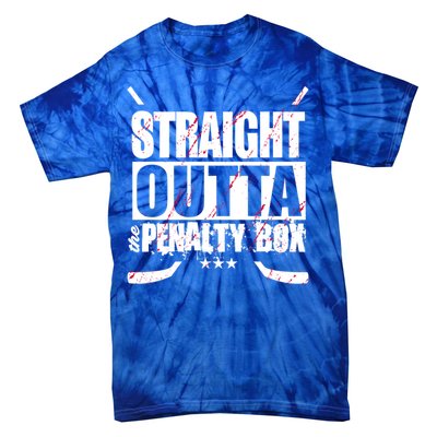 Straight Outta The Penalty Box Funny Ice Hockey Gift Tie-Dye T-Shirt