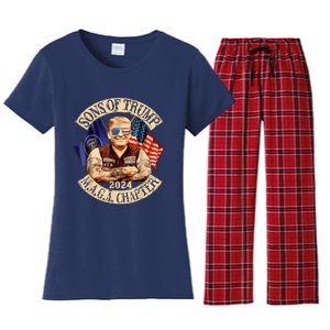 Sons Of Trump Maga Chapter 2024 4th July Women's Flannel Pajama Set