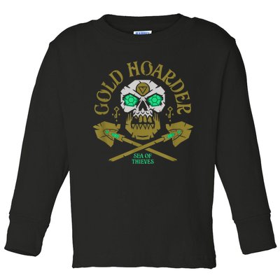 Sea Of Thieves Gold Hoarder Emerald Skull Crossed Spades Toddler Long Sleeve Shirt