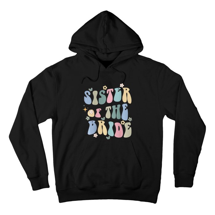 Sister of the Bride Wedding Bridal Party Word on Back Hoodie