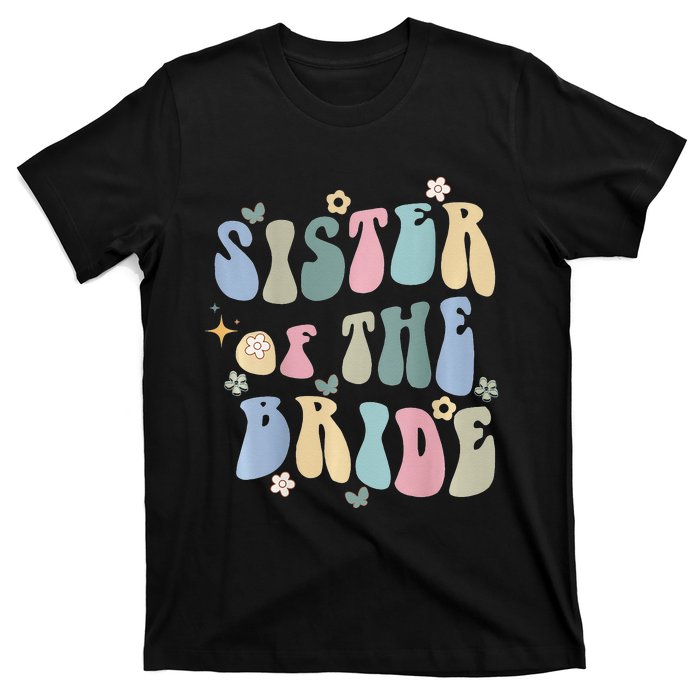 Sister of the Bride Wedding Bridal Party Word on Back T-Shirt