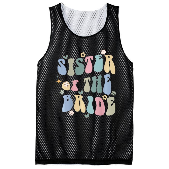 Sister of the Bride Wedding Bridal Party Word on Back Mesh Reversible Basketball Jersey Tank