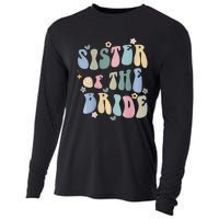 Sister of the Bride Wedding Bridal Party Word on Back Cooling Performance Long Sleeve Crew