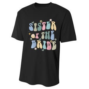 Sister of the Bride Wedding Bridal Party Word on Back Performance Sprint T-Shirt