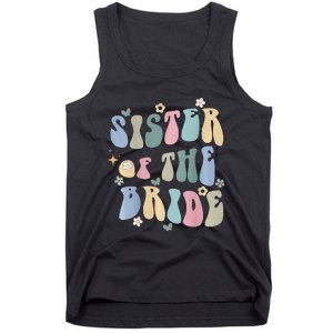 Sister of the Bride Wedding Bridal Party Word on Back Tank Top