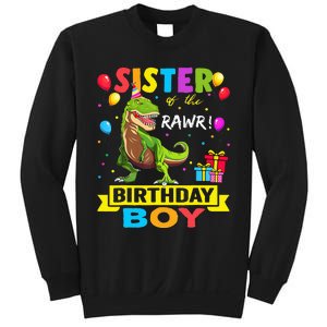 Sister of the Birthday TRex RAWR Dinosaur Birthday Sweatshirt