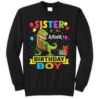 Sister of the Birthday TRex RAWR Dinosaur Birthday Sweatshirt